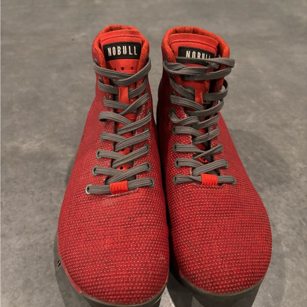 NOBULL Men's Red and Gray High-Top Sneakers